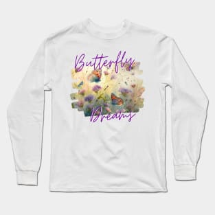 Cloudy Butterfly Dreams Long Sleeve T-Shirt